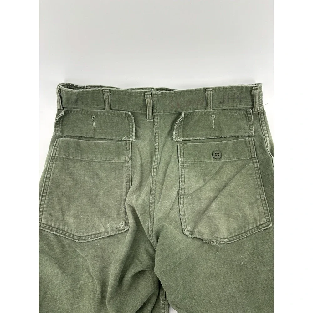 US Army OG-107 Type I Fatigue Pants Trousers Vietnam Cotton Sateen Green 30x28